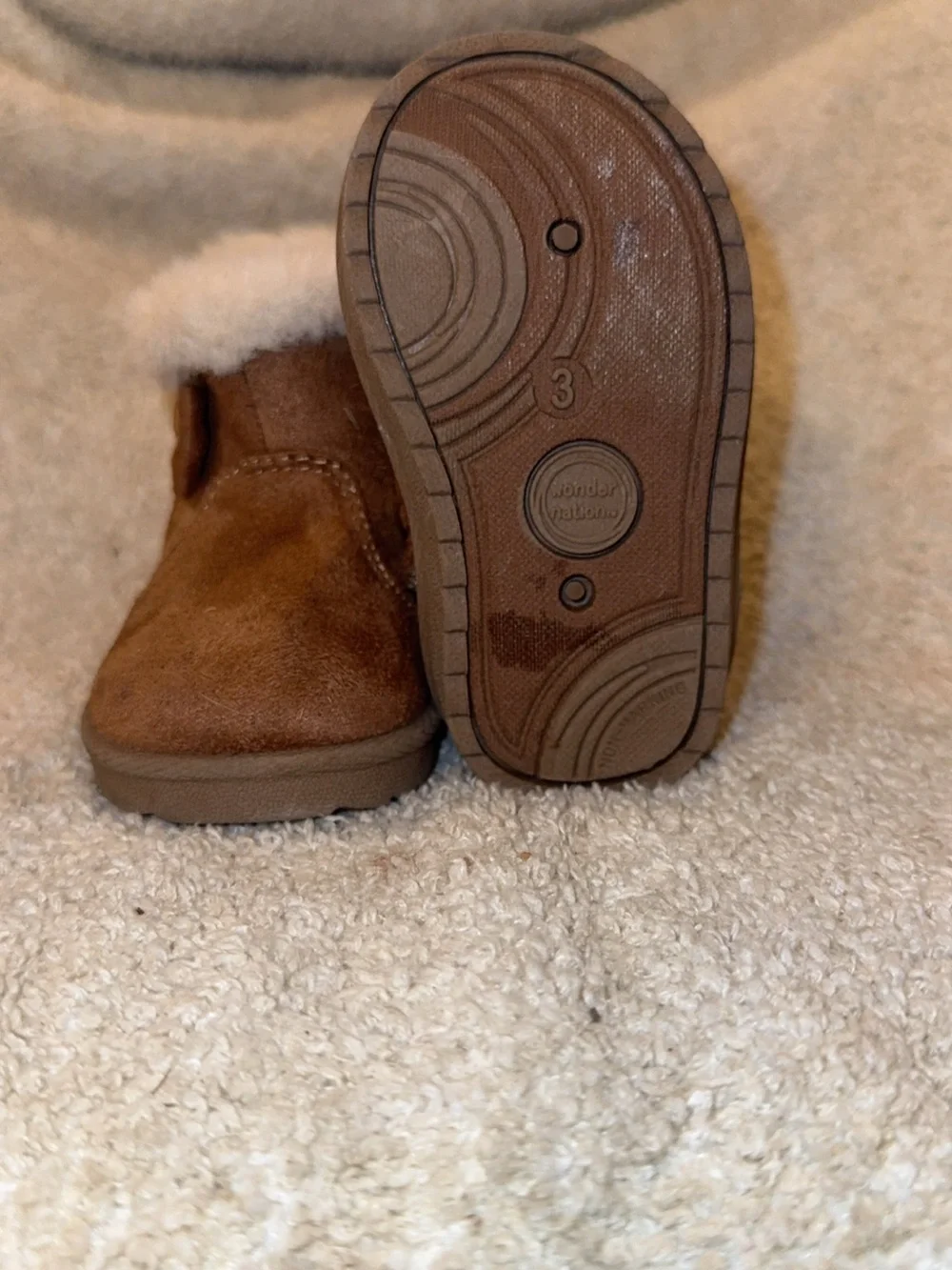 Toddler Cozy Faux-Suede Brown Fur-Trim Bow Boots